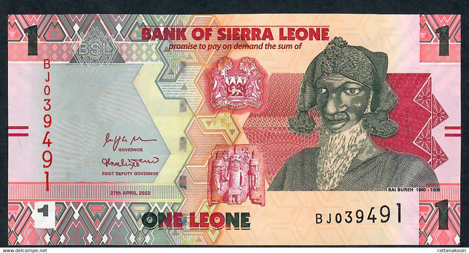 SIERRA LEONE NLP 1 LEONE   #BJ      2022  UNC. - Sierra Leona