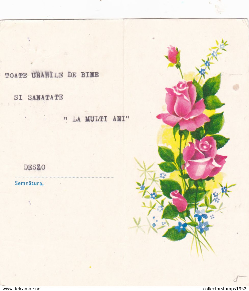 ROSES,TELEGRAM, TELEGRAPH, 1974, ROMANIA,cod.LX 7 B. - Telegrafi