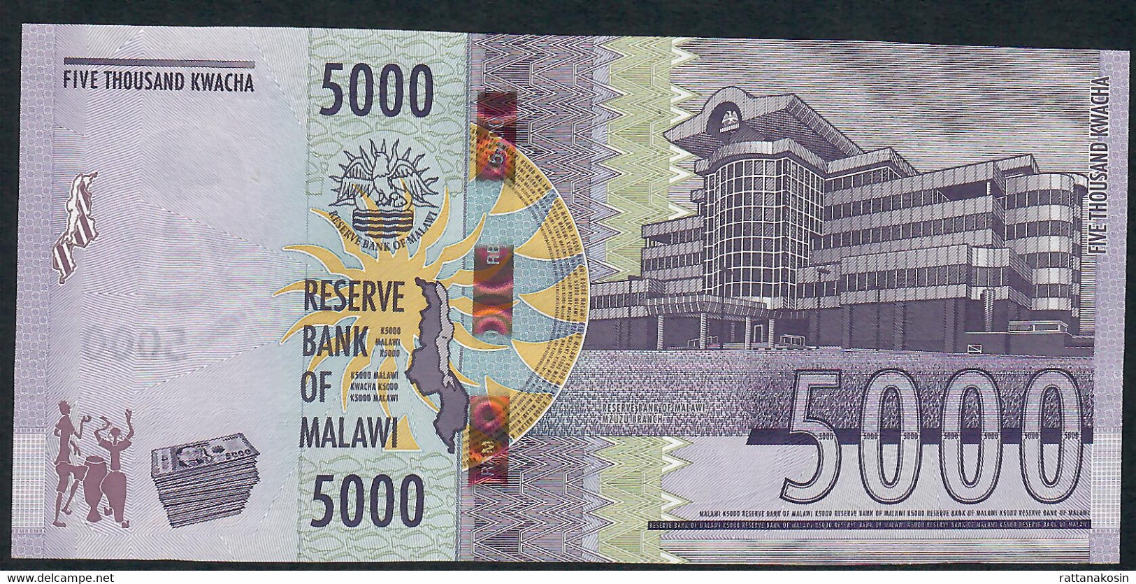 MALAWI NLP 5000 KWACHA 1.10.2021 Issued 2022 #AD   UNC. - Malawi