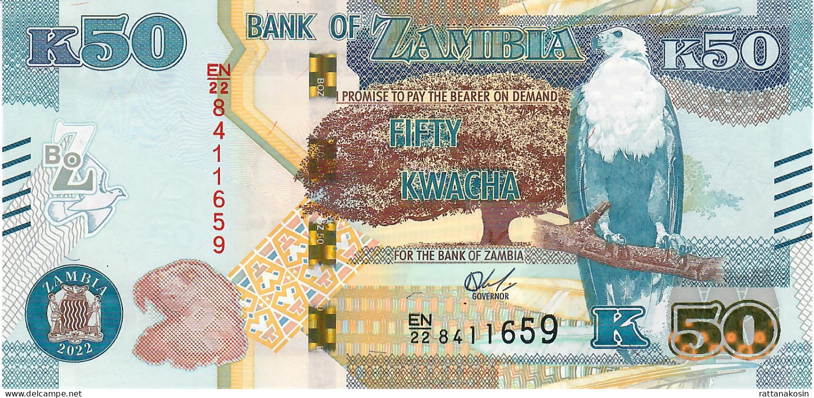 ZAMBIA NLP = B169c 50 KWACHA 2022 #EN/22     UNC. - Zambie