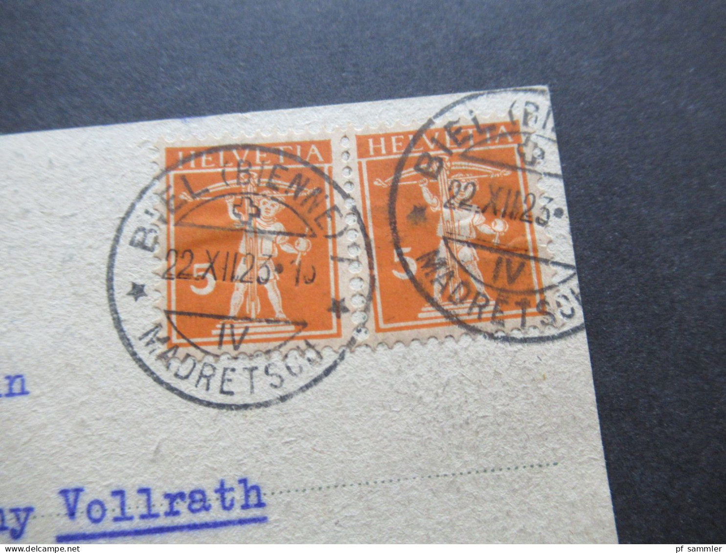 AK 1923 Cöln Am Rhein Mit Kölner Dom Verswendet In Der Schweiz Mit 2x Tell MeF Stempel Biel (Bienne) Madretsch - Köln