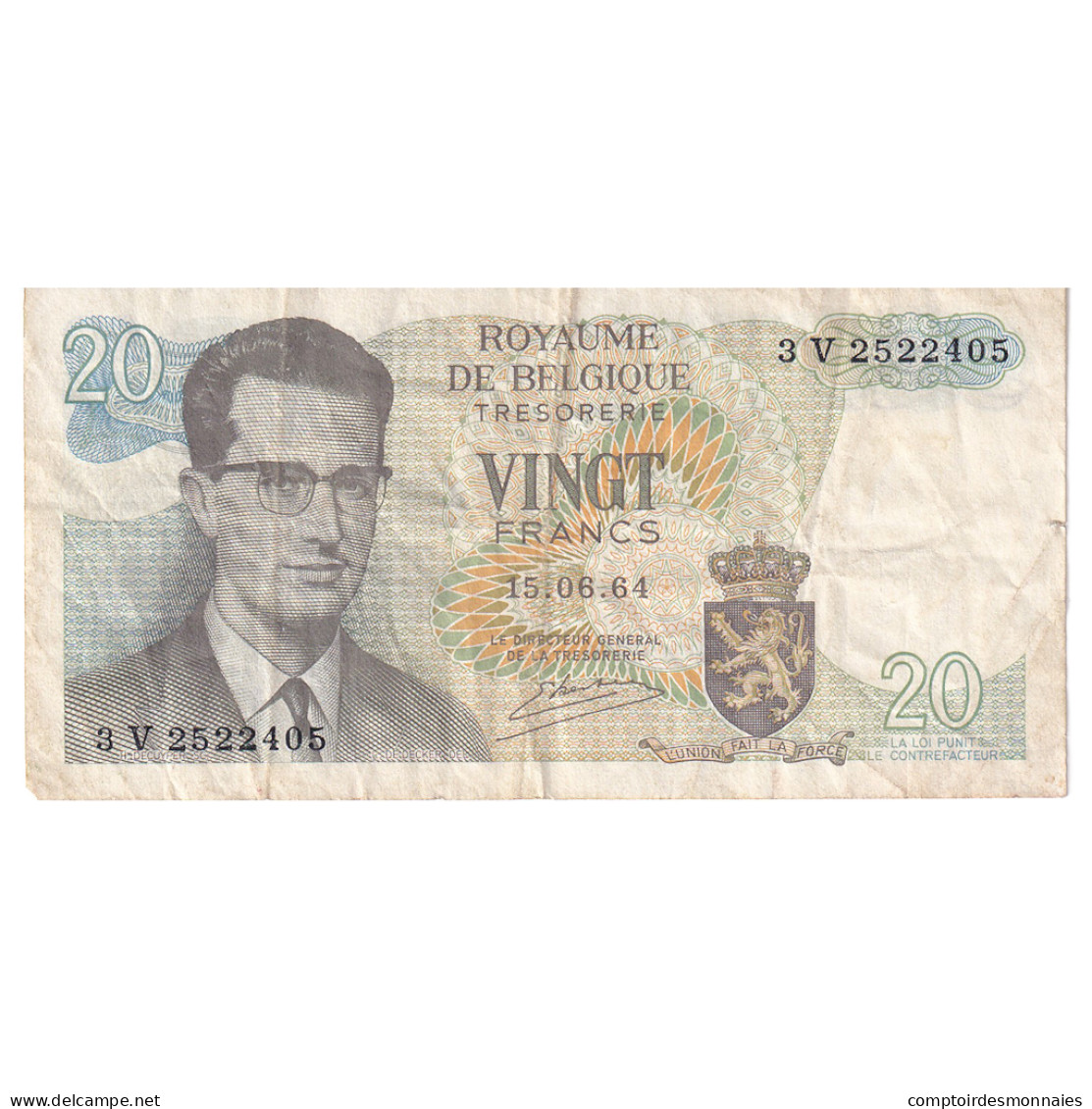 Billet, Belgique, 20 Francs, 1964, 1964-06-15, KM:138, TB+ - 20 Francos