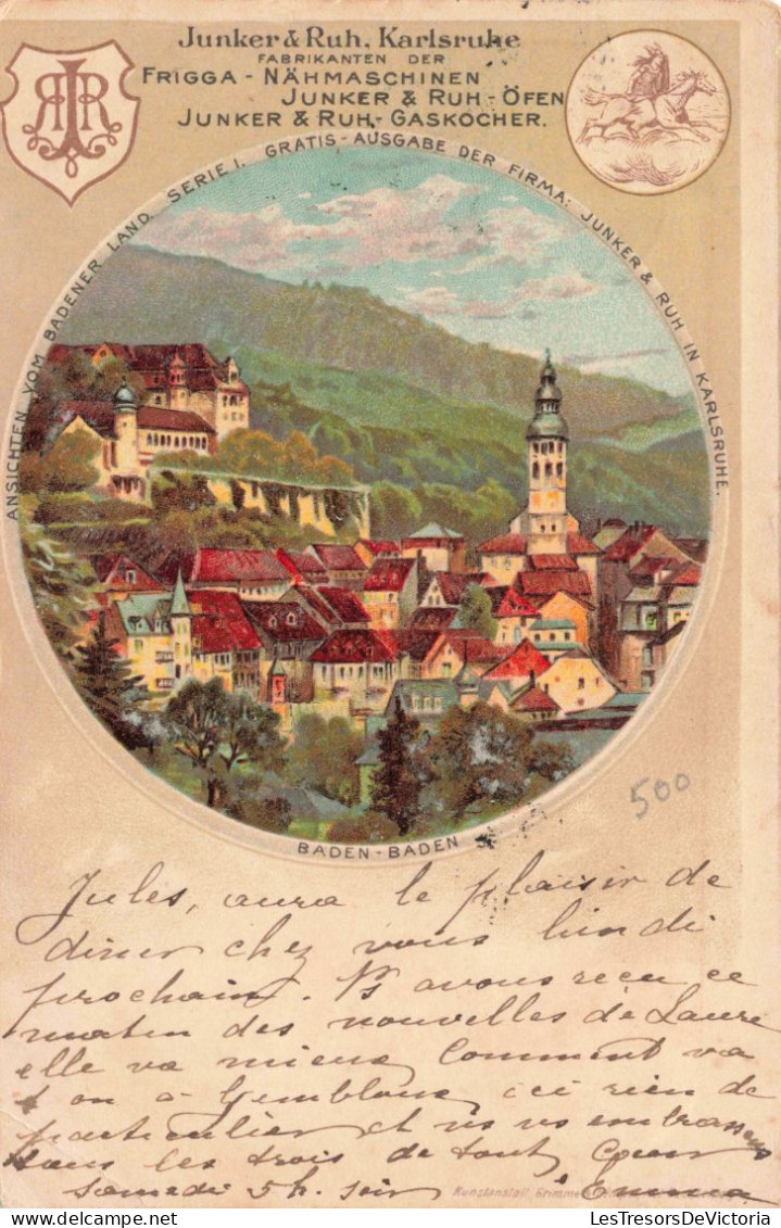 Allemagne - BADEN BADEN - Publicité JUNKER & RUTH Karlsruhe - Carte Postale Ancienne - Baden-Baden