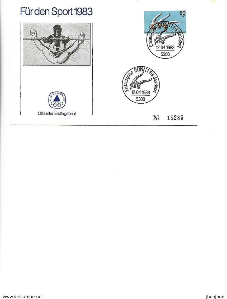 Germany -  Official First Day Cover 1983 - For Sport 12.041983 -  Men's Gymnastics - 1981-1990