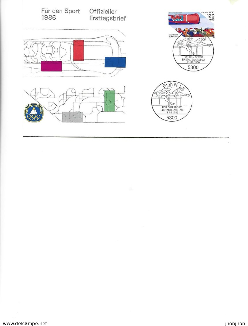 Germany -  Official First Day Cover 1986 - For Sport 13.021986 -  Bobsleigh World Championship - 1981-1990