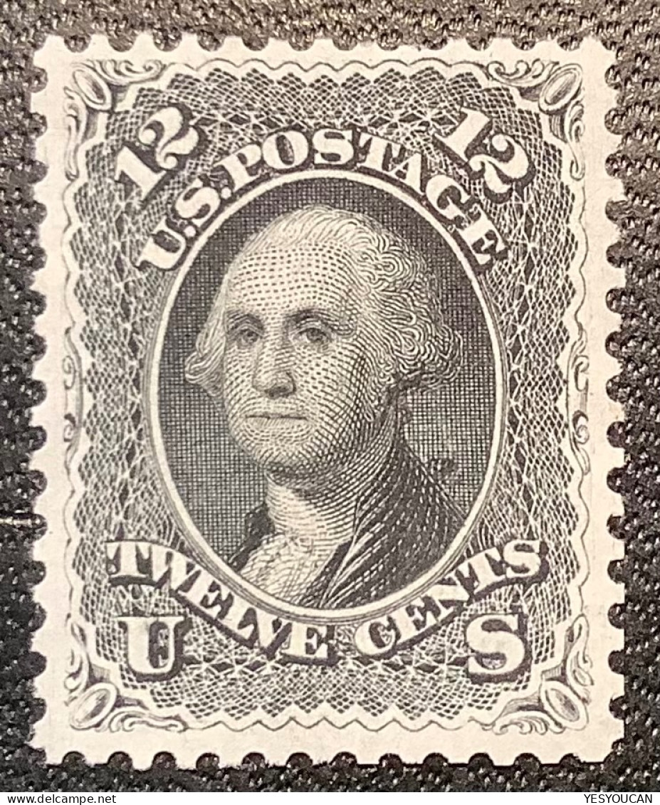 US Scott 69 VF Unused(*)1861 12c Black Washington, A Fresh And Well Centered Stamp, Signed Scheller (États-Unis USA SUP. - Ungebraucht