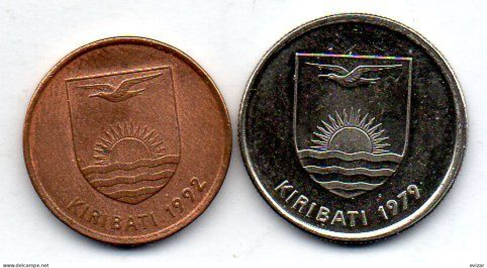 KIRIBATI, Set Of Two Coins 1, 5 Cents, Bronze, Copper-Nickel, Year 1972, 1979, KM # 1, 3 - Kiribati