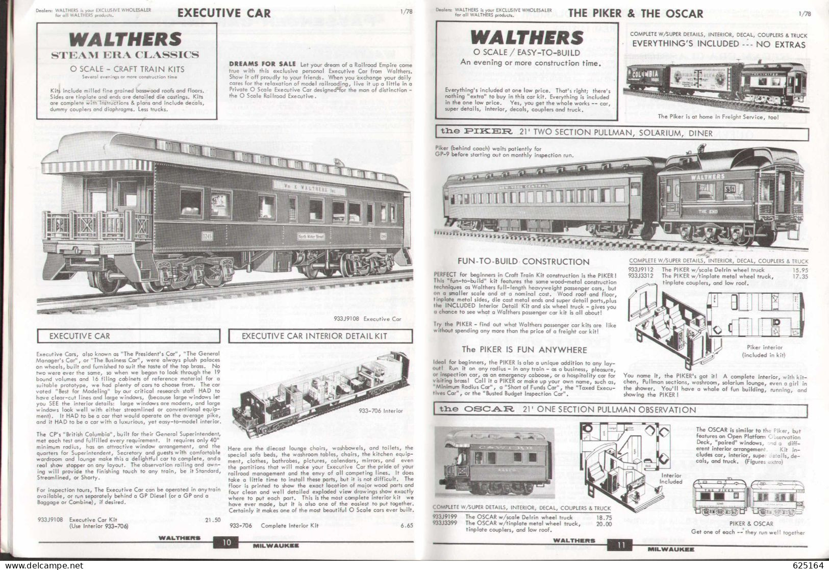 Catalogue WALTHERS 1978 - O Gauge CRAFT TRAIN REFERENCE MANUAL - Anglais