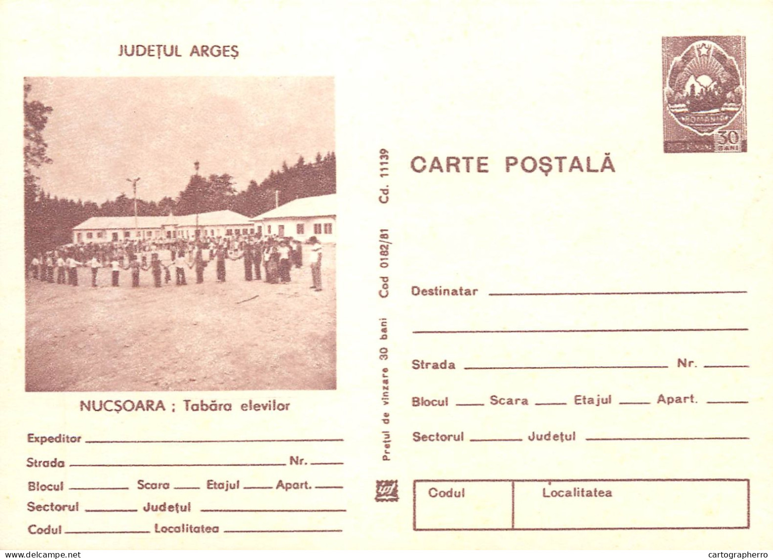 Romania Intreg Postal Arges Nucsoara - Covers & Documents