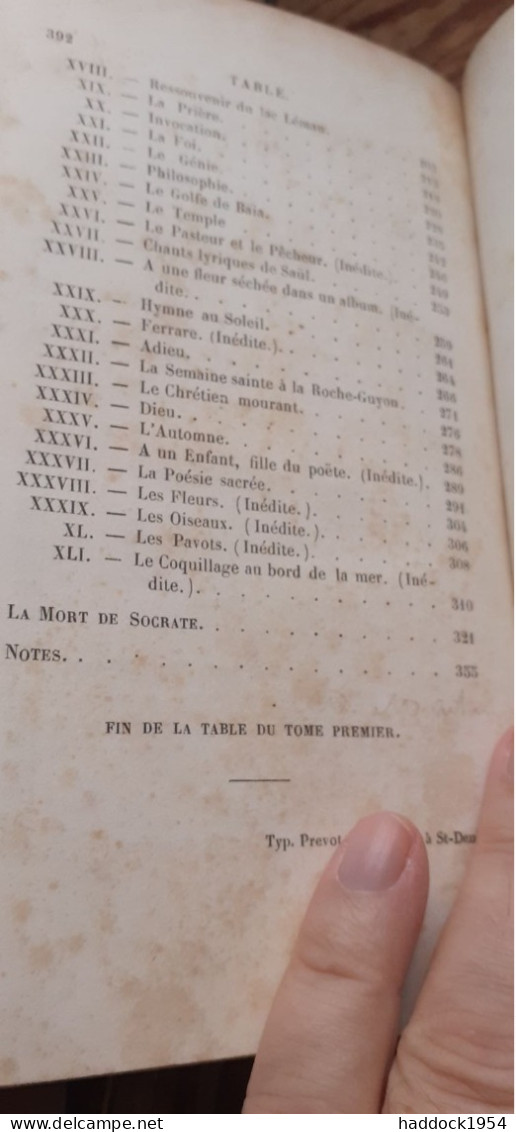 Premières Et Nouvelles Méditations Poétiques ALPHONSE DE LAMARTINE  Gosselin Pagnerre Lecou Furne 1848-1853 - Französische Autoren