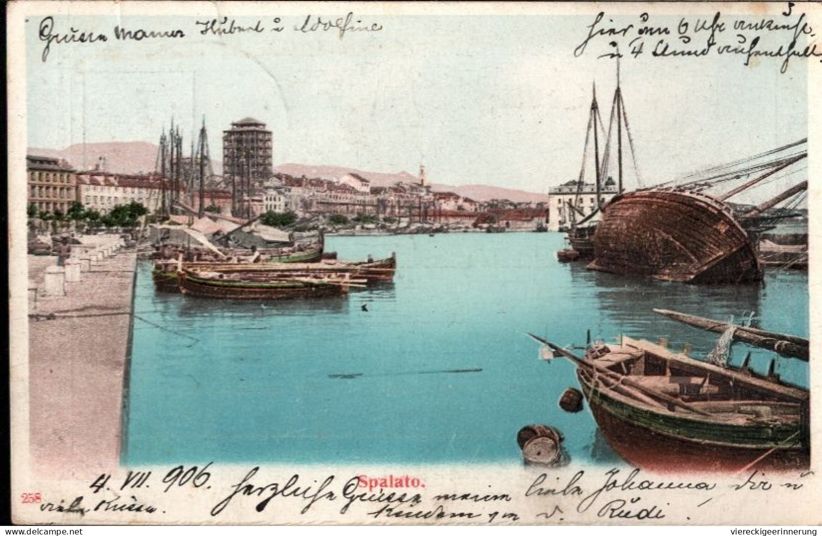 ! 1906 Alte Ansichtskarte, Spalato, Split,  Porto , Hafen, Ships, - Kroatien