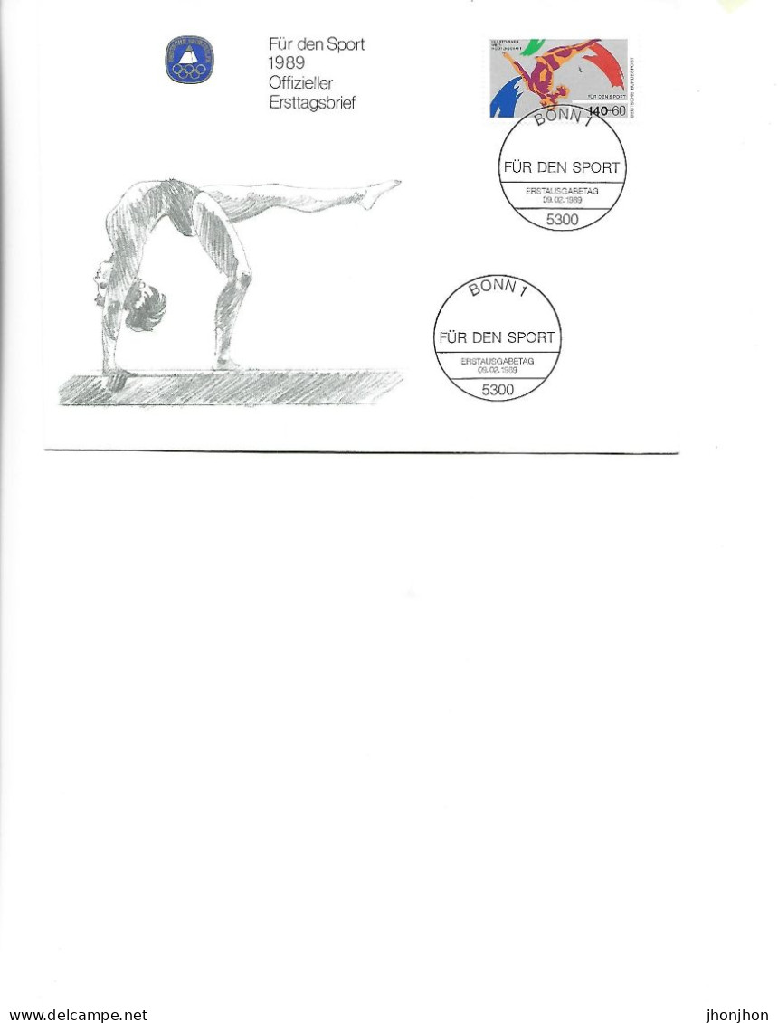 Germany - Official First Day Cover 1989 - For Sport 09.021989-The World Female Artistic Gymnastics Champions, Brusselles - 1981-1990