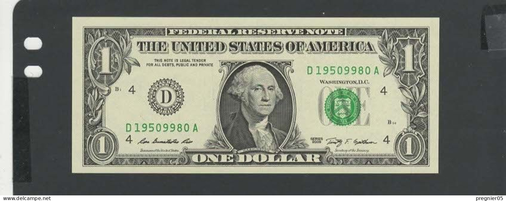 USA - Billet 1 Dollar 2009 NEUF/UNC P.529 § D - Federal Reserve Notes (1928-...)