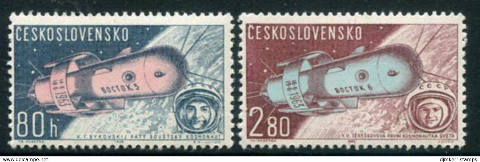 CZECHOSLOVAKIA 1963 Vostok 5 And 6 Space Flights MNH / **.  Michel 1413-14 - Unused Stamps