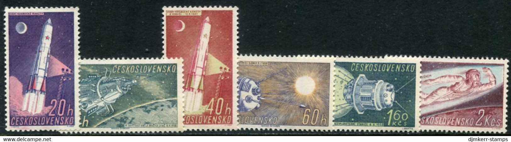 CZECHOSLOVAKIA 1961 Space Exploration MNH / **.  Michel 1252-57 - Nuovi