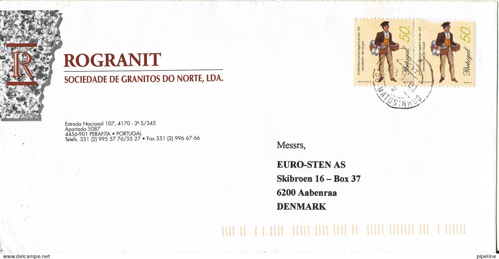 Portugal Cover Sent To Denmark 14-1-2001 Topic Stamps - Covers & Documents