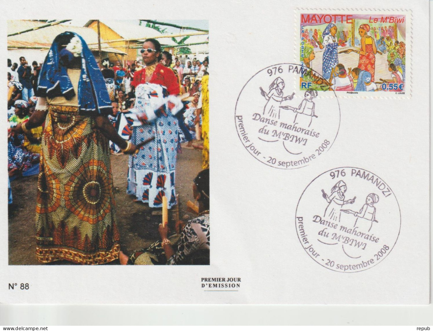 Mayotte 2008 Carte Maximum Danse Mahoraise 217 - Storia Postale