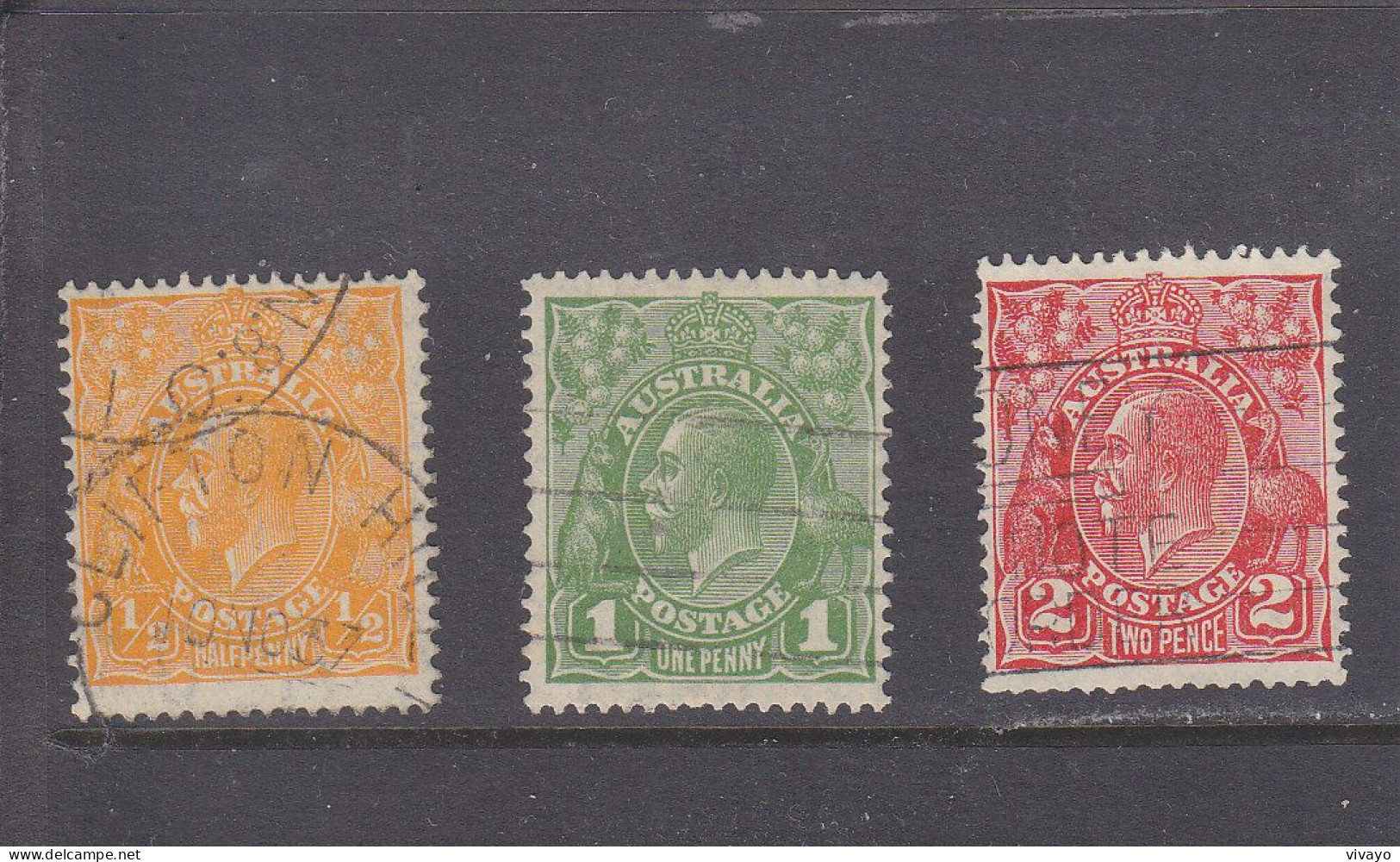 AUSTRALIA - O / FINE CANCELLED - 1931 -  KGV -   Yv. 77, 77A, 79     -  Mi. 97, 98, 100 - Used Stamps