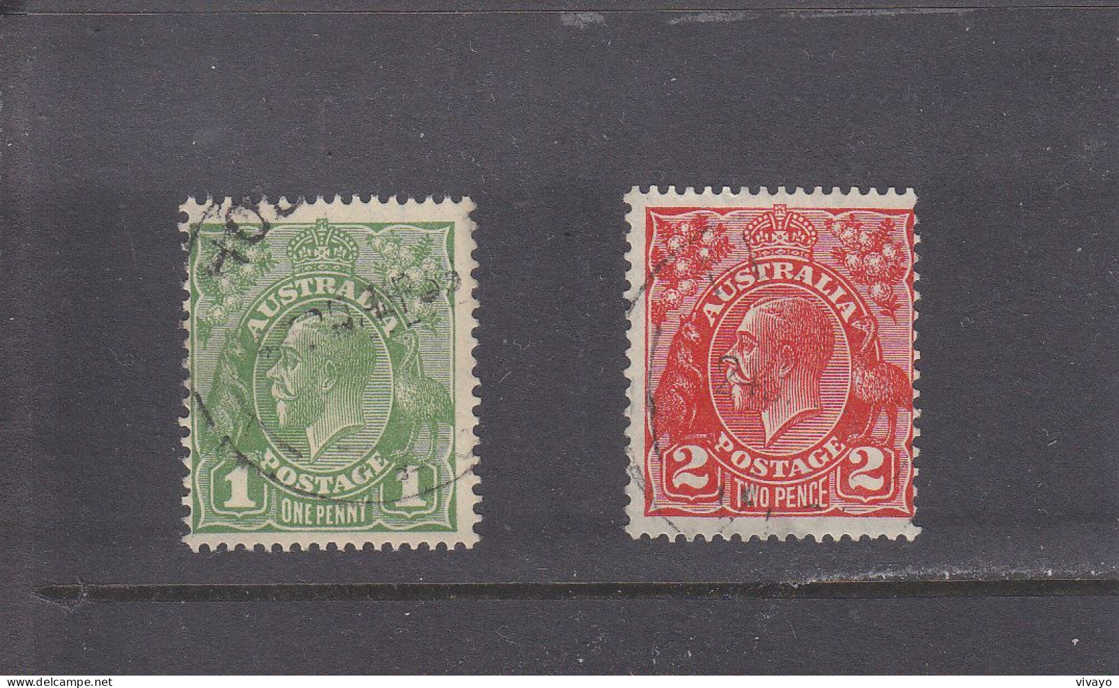 AUSTRALIA - O / FINE CANCELLED - 1931 -  KGV -   Yv.  77A, 79     -  Mi.  98, 100 - Used Stamps