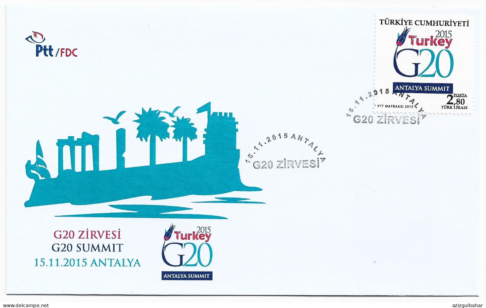 2015 - G20 SUMMIT IN ANTALYA  - FDC - Cartas & Documentos