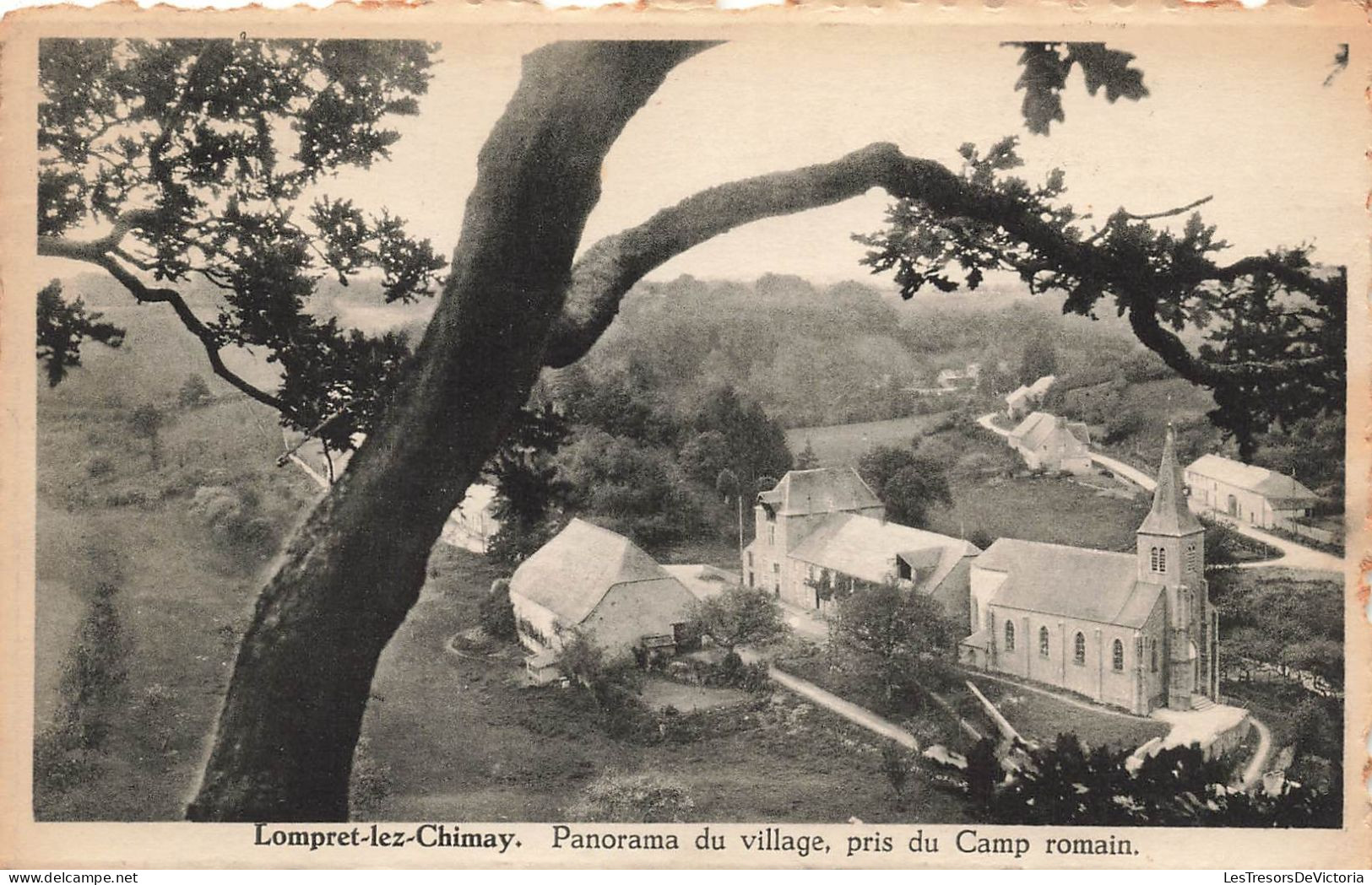 BELGIQUE - Lompret Lez Chimay - Panorama Du Village, Pris Du Camp Romain - Carte Postale Ancienne - Chimay