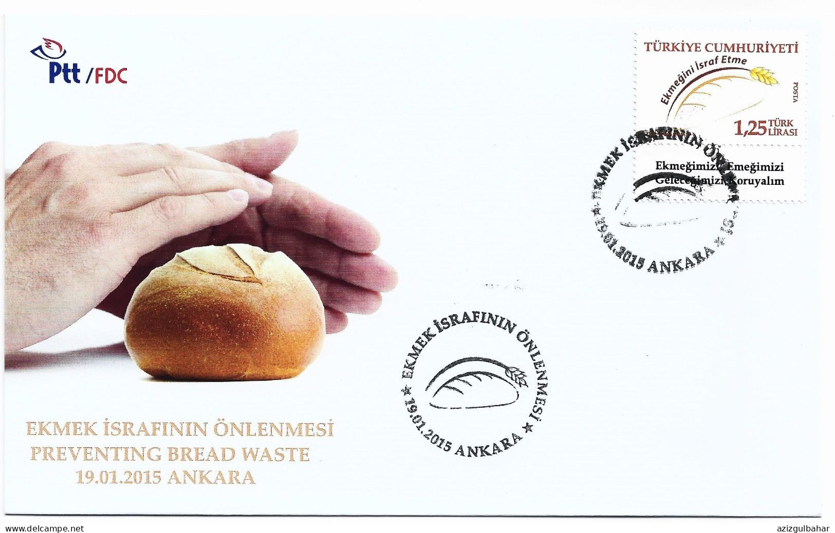 2015   - PREVENTING BREAD WASTE - FDC - Lettres & Documents