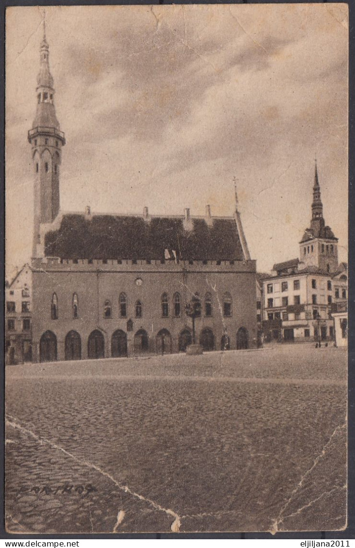 ⁕ Estonia 1937 ⁕ Rathaus Tallinn, Raekoda ⁕ Used Postcard - Estonie