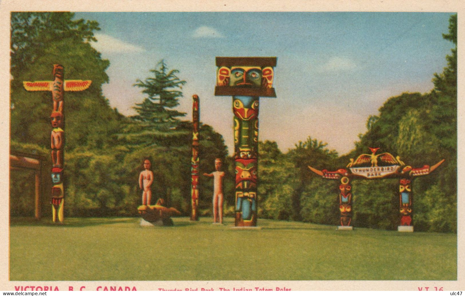 - VICTORIA, B. C., Canada - Thunder Bird Park, The Indian Totem Poles - Scan Verso - - Victoria