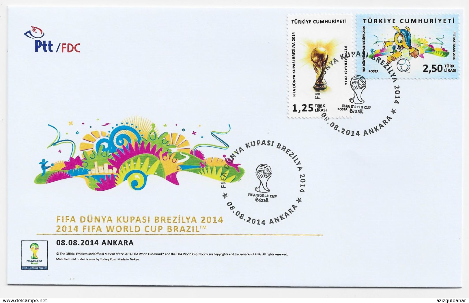 2014 - FIFA WORLD CHAMPIONSHIP WORLD CUP BRAZIL  - FDC - 2014 – Brasile