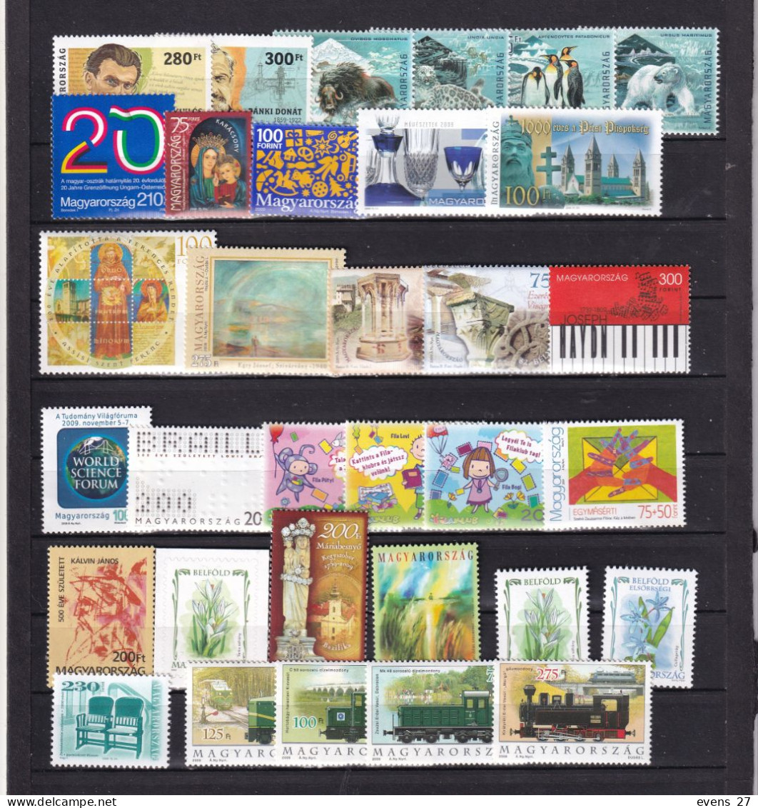 HUNGARY-2009- SELECTION-MNH STAMPS- - Unused Stamps
