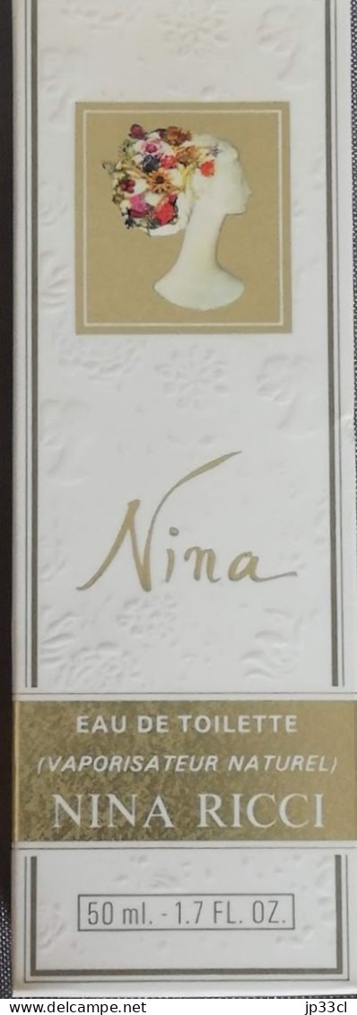 Flacon Vaporisateur Naturel "Eau De Toilette Nina Ricci" 50 Ml (Flacon Pratiquement Vide) - Bottles (empty)