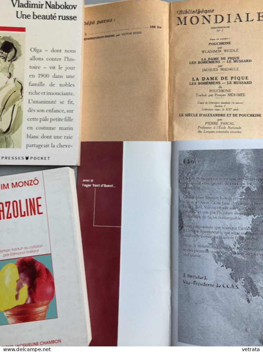 16 livres diverses  collection petit format (O’Connor-Pouchkine-Monzo-S. Lewis-Nabokov-Cela-Rousseau-Akkouche-Morand-Ker