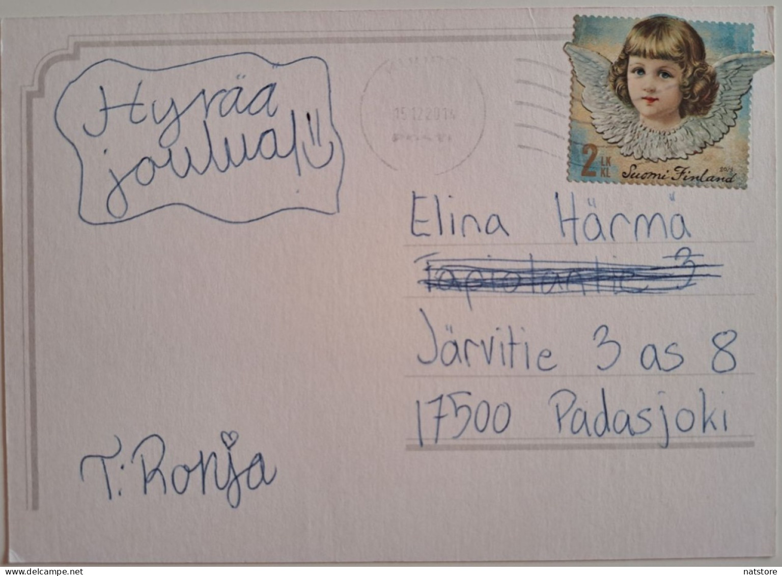 FINLAND.. POSTCARD WITH STAMP ..PAST MAIL..MERRY CHRISTMAS! - Cartas & Documentos