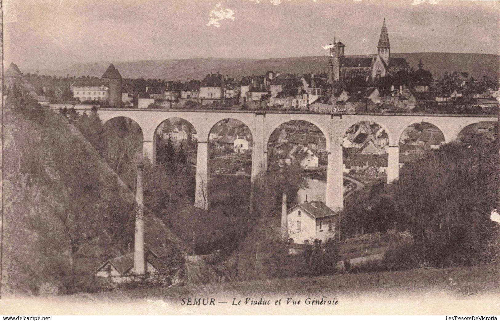 FRANCE - Semur - Le Viaduc Et Vue Générale - Carte Postale Ancienne - Semur