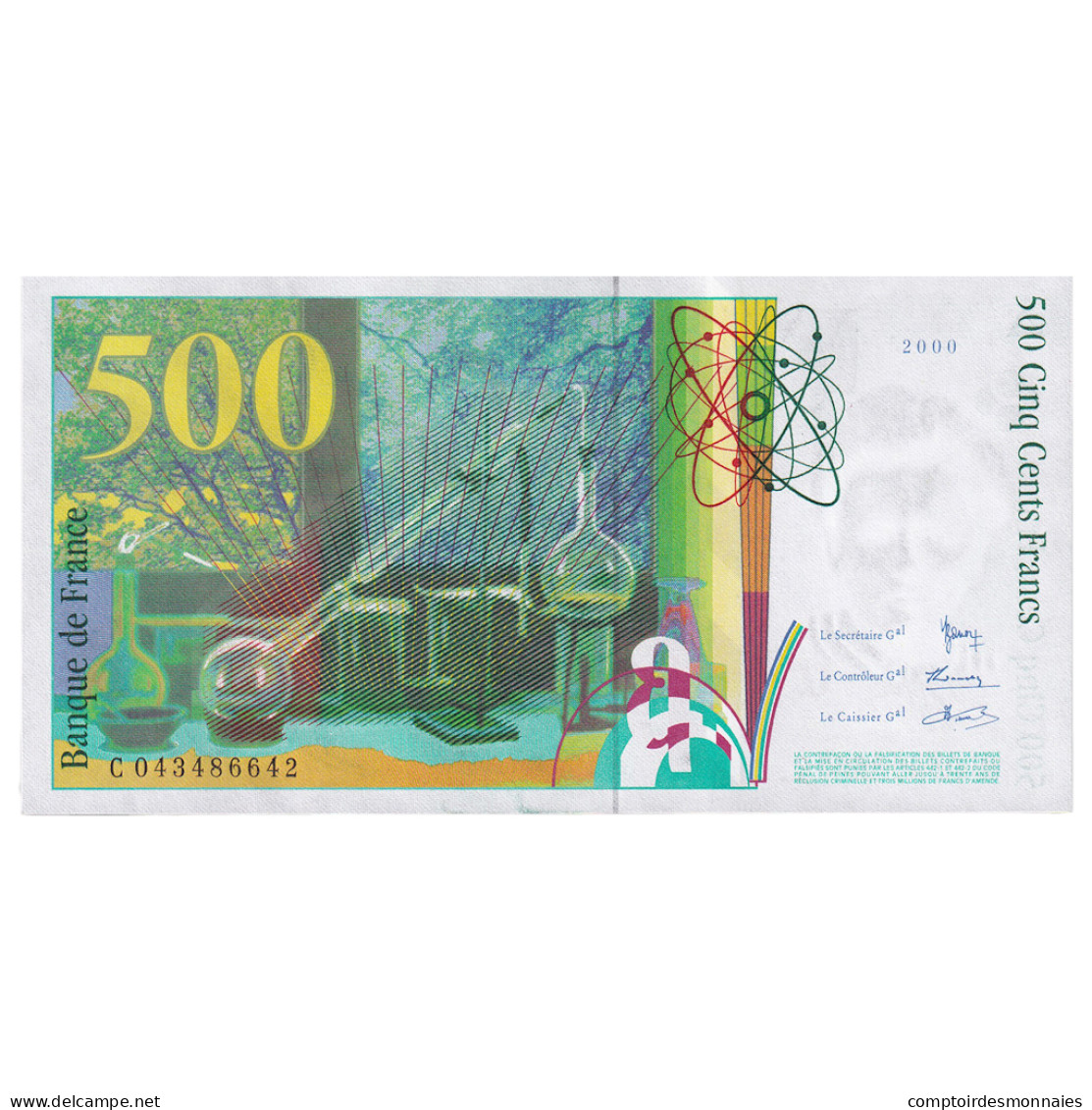 France, 500 Francs, Pierre Et Marie Curie, 2000, C043486642, SPL, Fayette:76.5 - 500 F 1994-2000 ''Pierre Et Marie Curie''