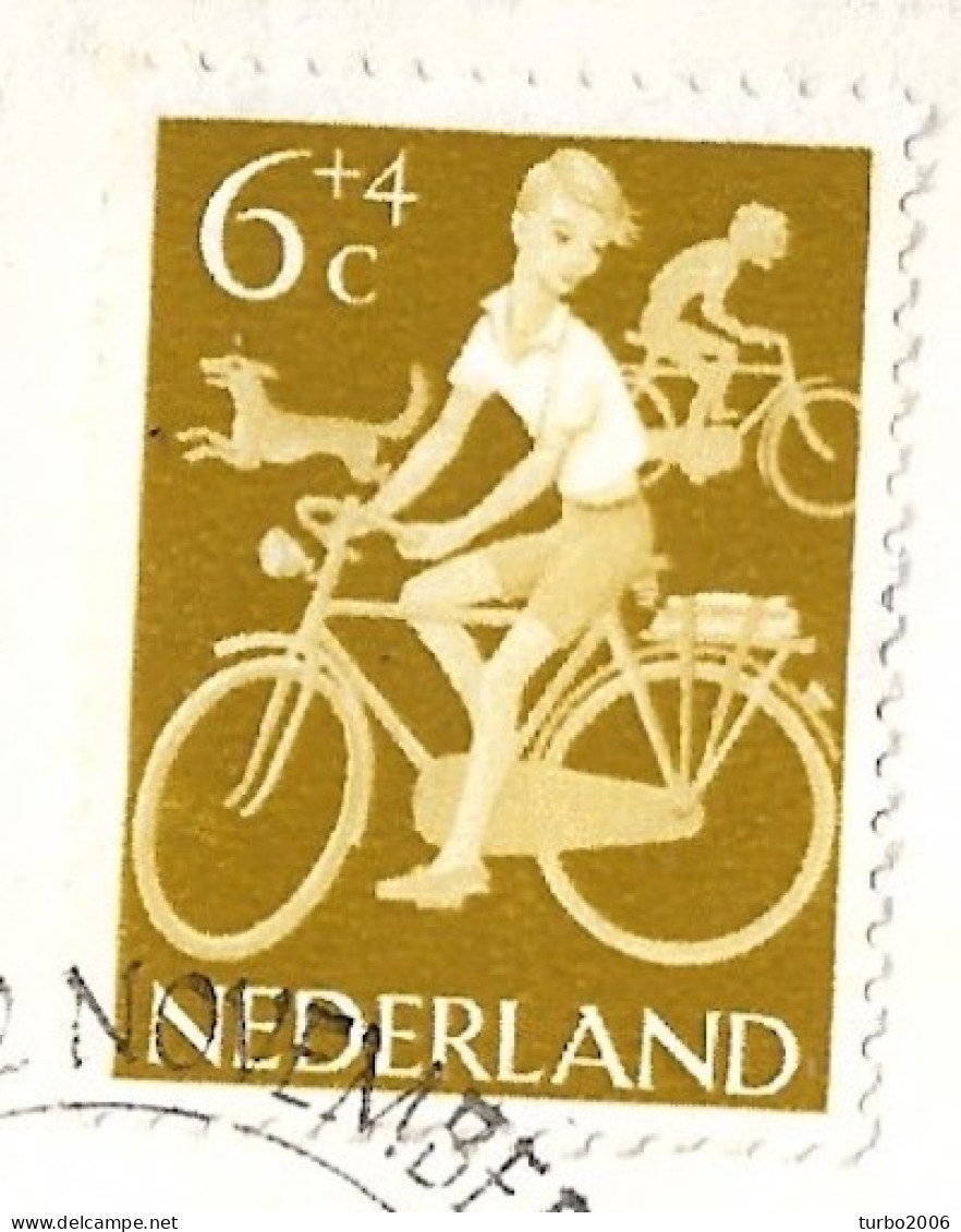 Plaatfout Gele Vlek Bij De Vork Van Het Voorwiel In 1962 Kinderzegels 6 + 4 Ct NVPH 780 PM Op E 54 - Variedades Y Curiosidades