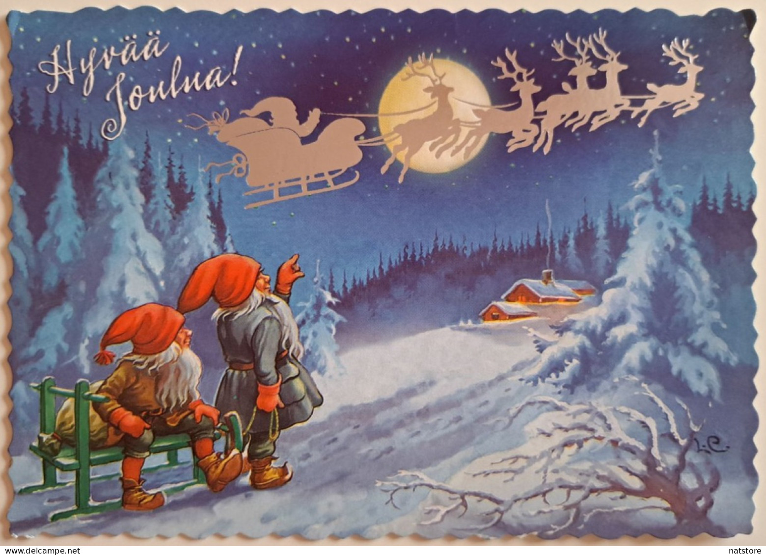 FINLAND.. POSTCARD WITH STAMP ..PAST MAIL..MERRY CHRISTMAS! - Storia Postale