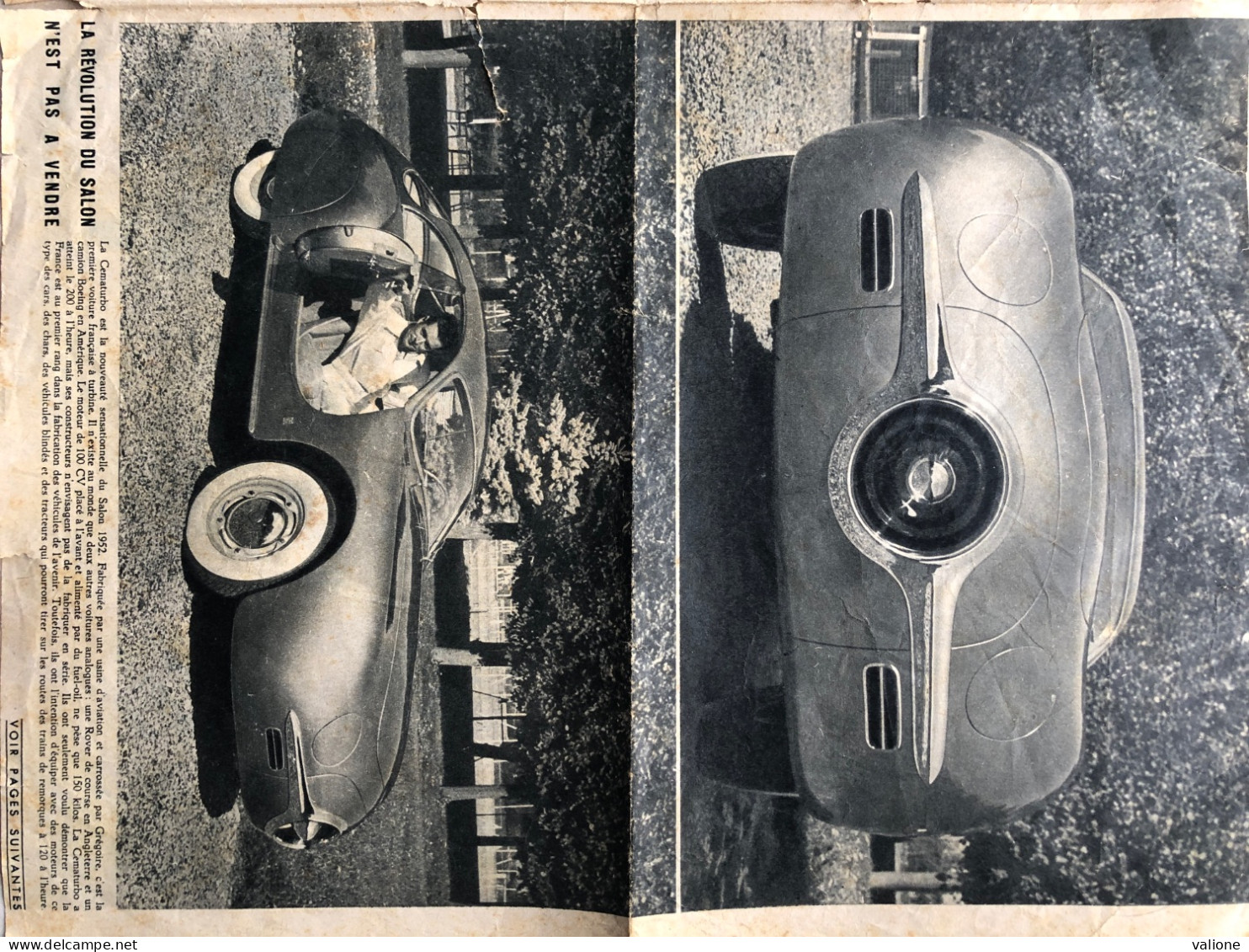 Double Page De Paris-Match Du Salon Automobile 1952. - Autorennen - F1