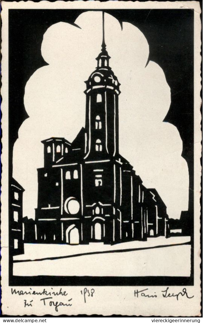 ! Alte Ansichtskarte Torgau, Stadtkirche, 1938 - Torgau