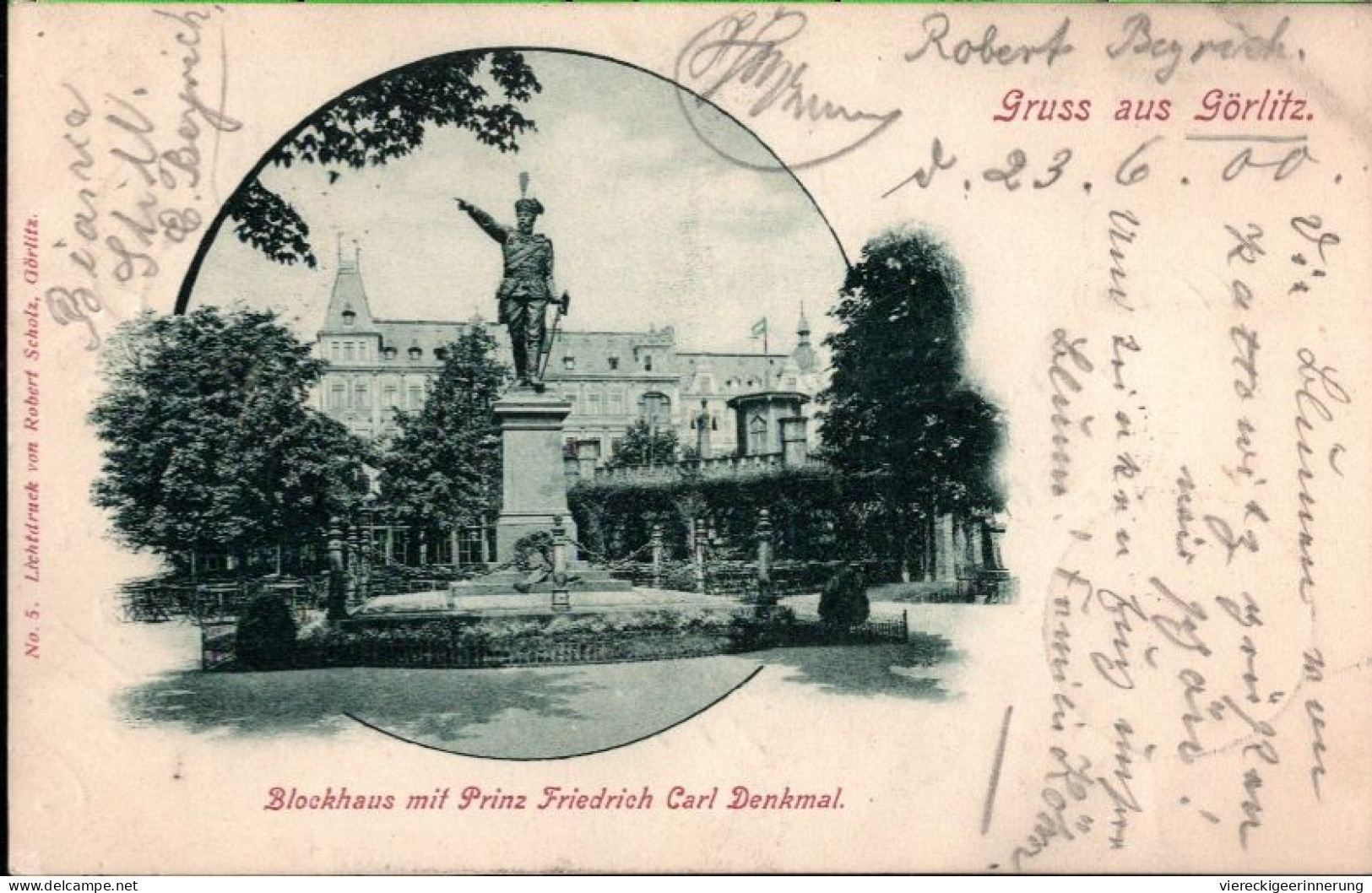 ! Alte Ansichtskarte Gruss Aus Görlitz, Denkmal, 1900 - Goerlitz