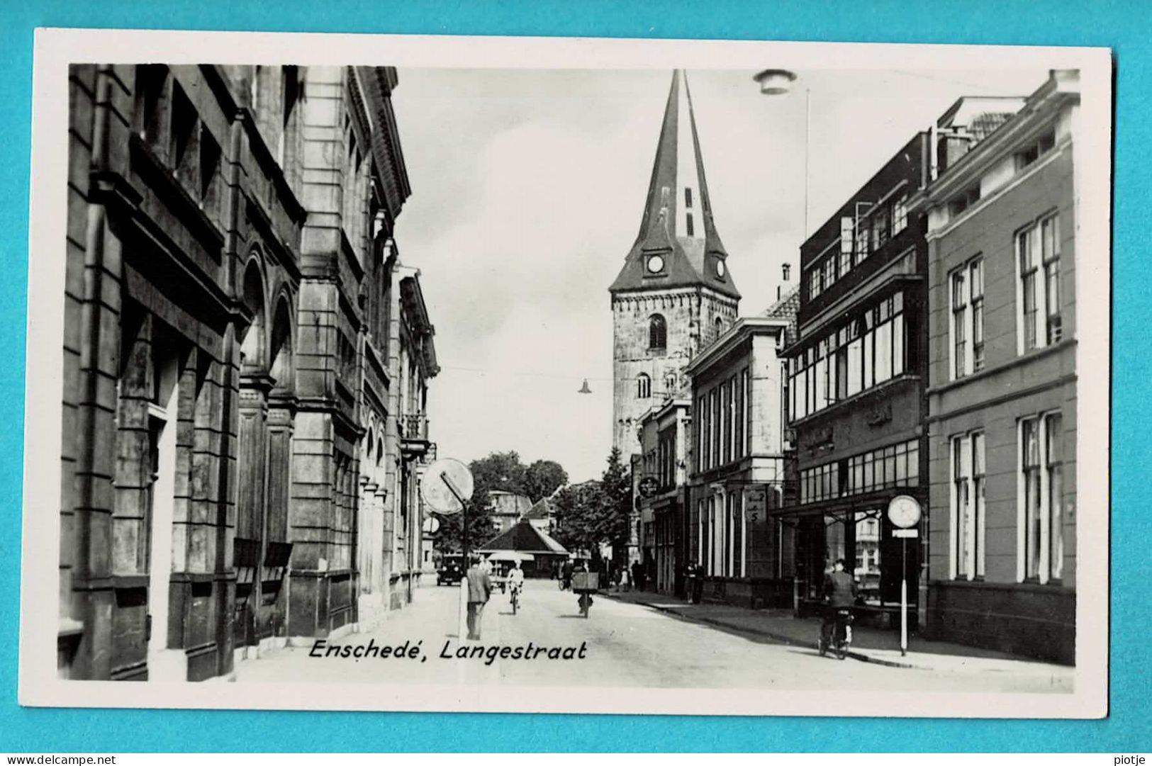 * Enschede (Overijssel - Nederland) * (Sparo - Rotterdam) Fotokaart, Carte Photo, Langestraat, église, Kerk, Animée - Enschede