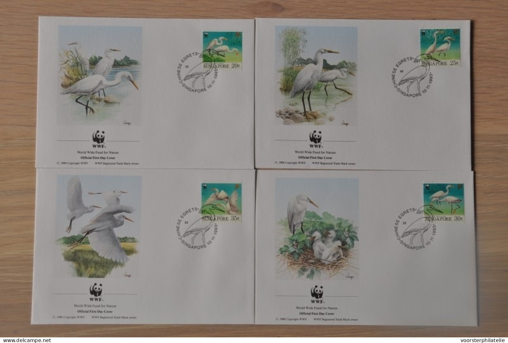 202 ++ FDC WWF WNF WERELD NATUUR FONDS ++ SINGAPORE VOGELS BIRDS - Other & Unclassified