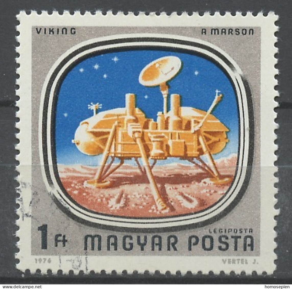 Hongrie - Hungary - Ungarn Poste Aérienne 1976 Y&T N°PA386 - Michel N°F3150 (o) - 1fo Viking Sur Mars - Gebraucht