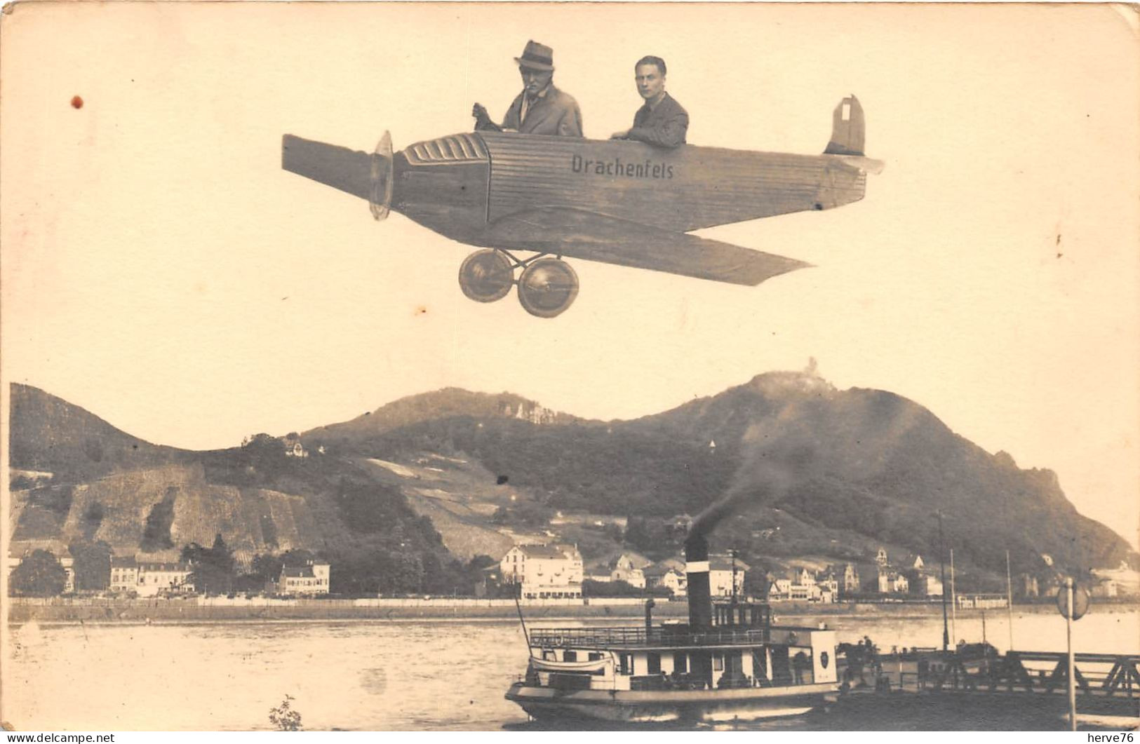 ALLEMAGNE - DRACHENFELS - Carte Photo Montage Avion - Drachenfels