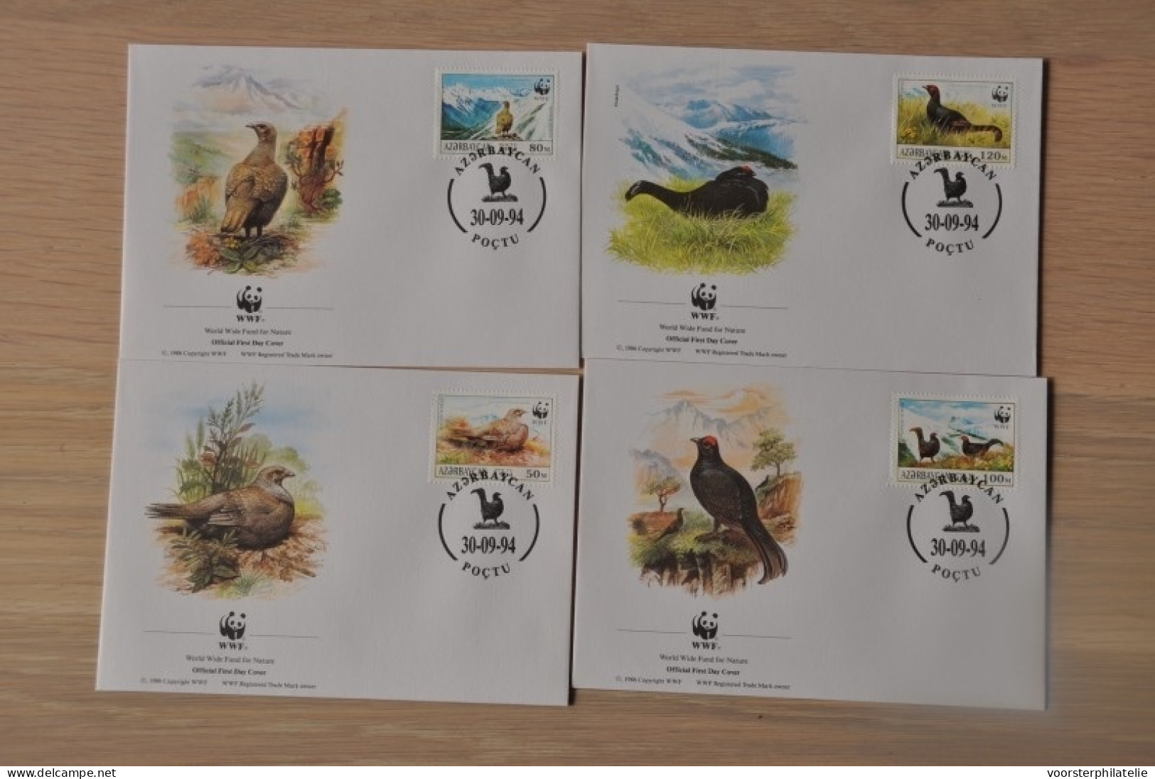 212 ++ FDC WWF WNF WERELD NATUUR FONDS ++ AZERBEIDZJAN VOGELS BIRDS - Sonstige & Ohne Zuordnung