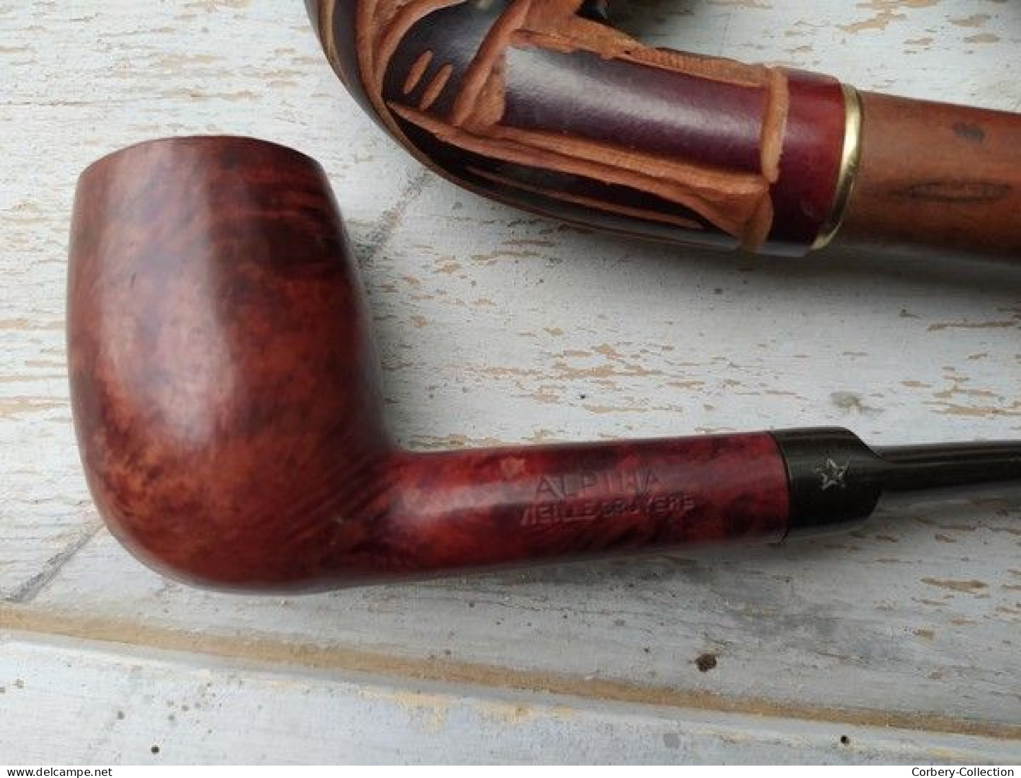 Lot 4 Anciennes Pipes En Bruyère Collection Tabac - Bruyerepfeifen