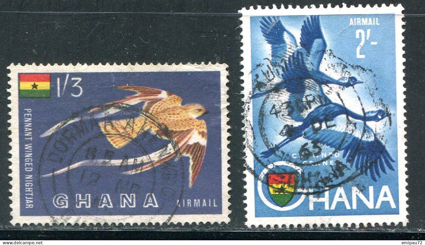 GHANA- P.A Y&T N°5 Et 6- Oblitérés (oiseaux) - Ghana (1957-...)