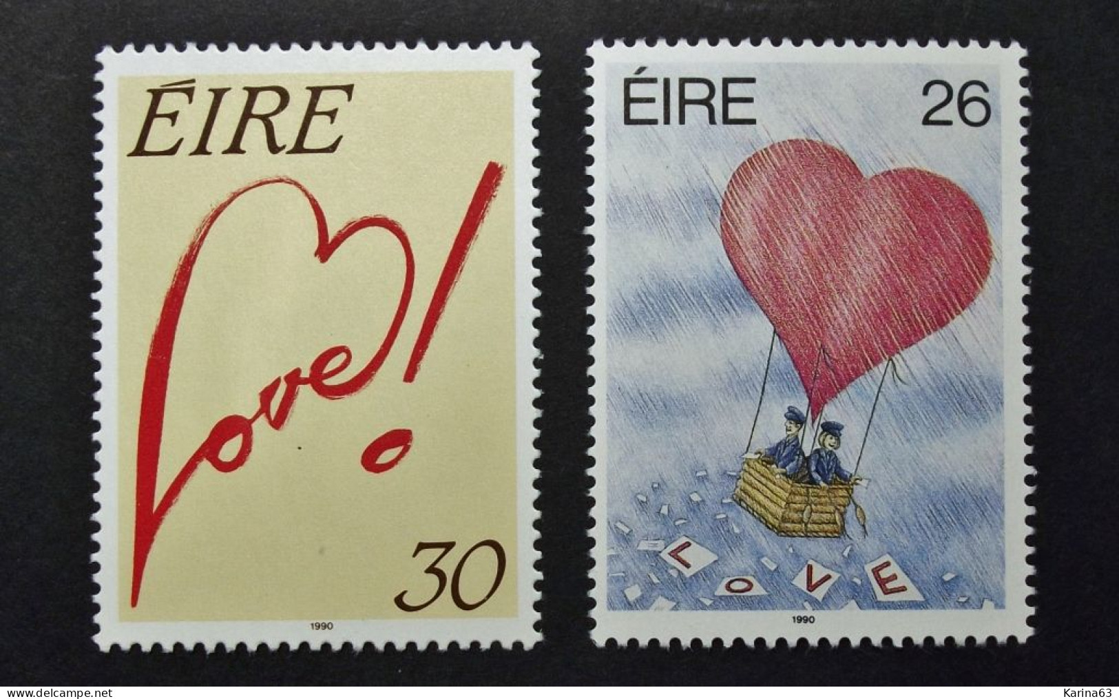 Ireland - Irelande - Eire - 1990  -  Y&T N° 703 - 704 ( 2 Val.) - Love Messages - Message D'amour - MNH - Postfris - Neufs