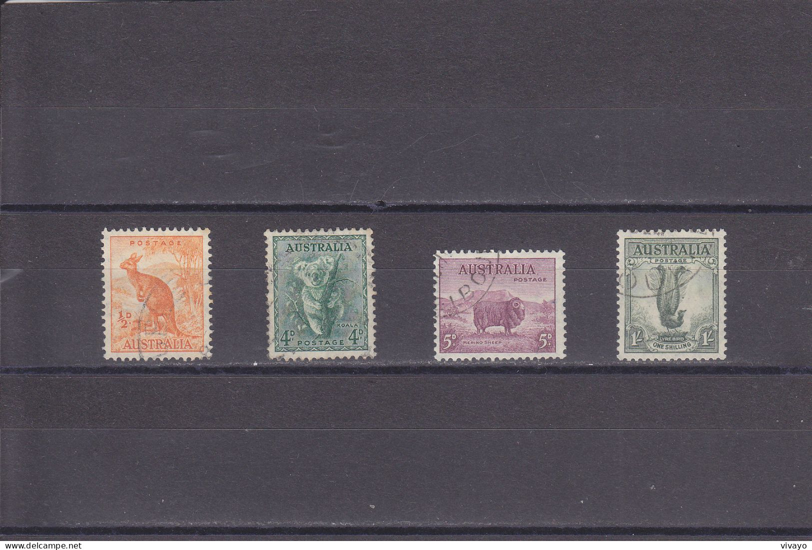 AUSTRALIA - O / FINE CANCELLED - 1937/1938 - FAUNA - Yv. 110B, 114B, 115B, 118B -  Mi. 137A, 144A, 145A, 148A - Used Stamps