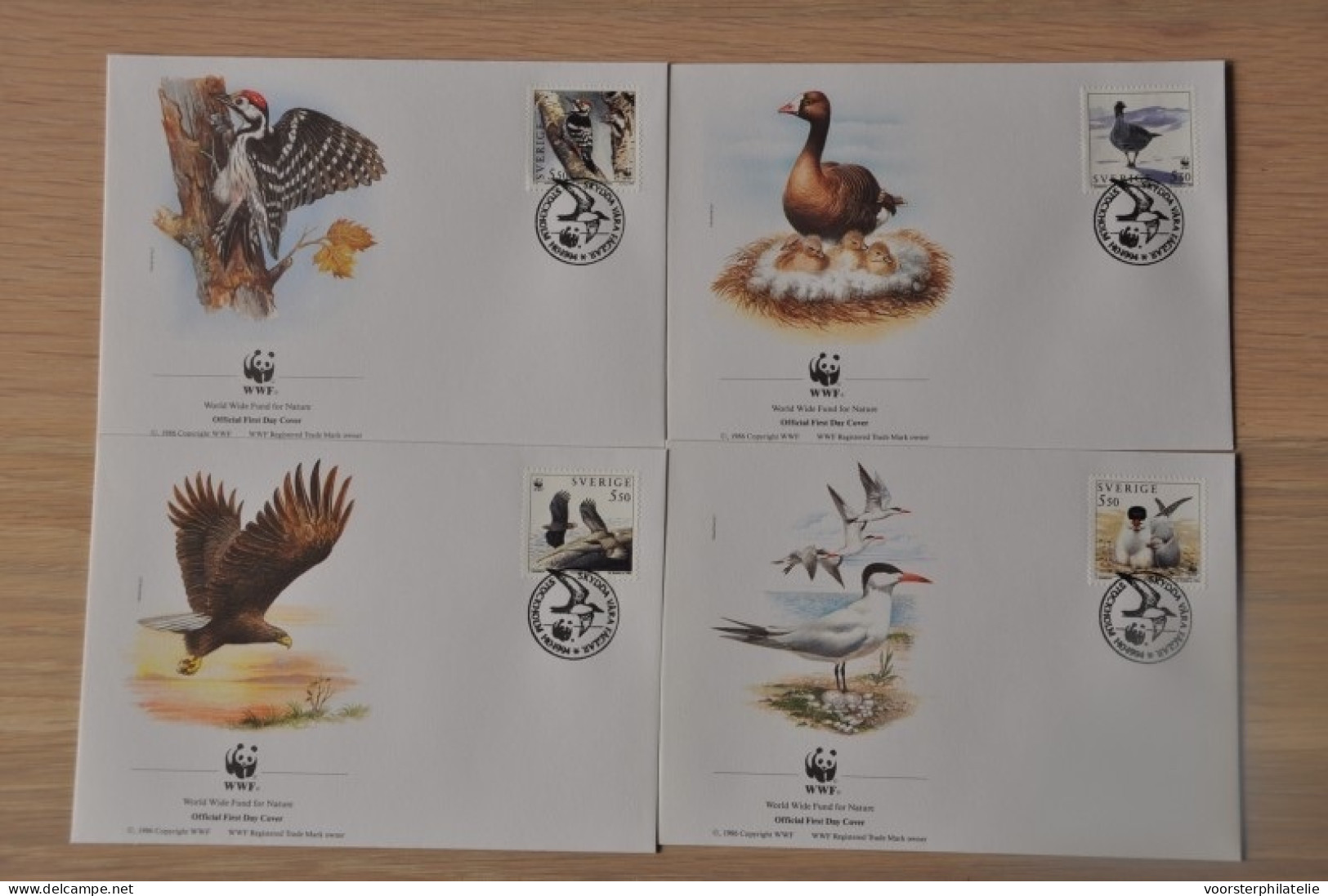 213 ++ FDC WWF WNF WERELD NATUUR FONDS ++ ZWEDEN VOGELS BIRDS - Other & Unclassified